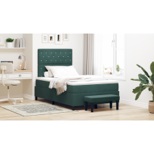 vidaXL Rugós ágy matraccal és paddal sötétzöld 120x190 cm bársony ágy és ágykellék