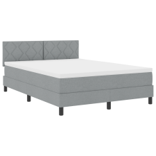 vidaXL Rugós Ágy Matraccal & LED Világosszürke 140x190 cm Szövet (3342282) ágy és ágykellék