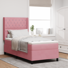 vidaXL Rugós Ágy Matresszel Rózsaszín 90x200 cm Bársony ágy és ágykellék