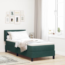 vidaXL Rugós Ágy Mattal Sötét Zöld 80x200 cm Bársony ágy és ágykellék