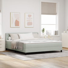 vidaXL Rugós Ágy Mediterrán Matrac és LED Fény Szürke 180x200 cm Bársony ágy és ágykellék