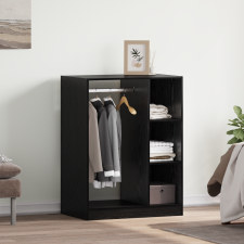 vidaXL Ruhásszekrény polcokkal Musta tammi 77 x 48 x 102 cm Faanyag bútor