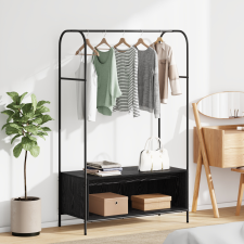 vidaXL Ruhatartó polcokkal fekete tölgy 100x44x160 cm bútor