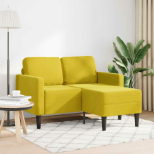 vidaXL sárga bársony 2 üléses kanapé L-alakú kanapéval 125 cm bútor