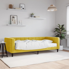 vidaXL sárga bársony heverő matraccal 90 x 200 cm ágy és ágykellék