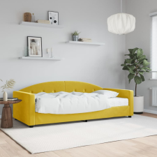 vidaXL sárga bársony heverő matraccal 90 x 200 cm ágy és ágykellék
