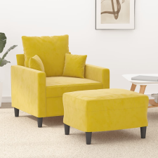 vidaXL sárga bársony kanapéfotel lábtartóval 60 cm bútor