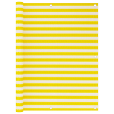 vidaXL Sárga és fehér HDPE erkélyparaván 120 x 600 cm kerti bútor