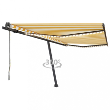 vidaXL Sárga-fehér szélérzékelős és LED-es napellenző 400x350 cm kerti bútor