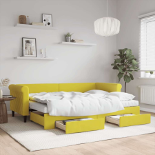 vidaXL sárga kihúzható bársony heverő fiókkal 80 x 200 cm ágy és ágykellék