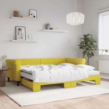vidaXL sárga kihúzható bársony heverő matraccal 90 x 200 cm ágy és ágykellék