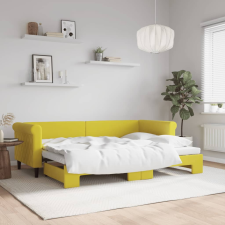 vidaXL sárga kihúzható szövet heverő 80 x 200 cm ágy és ágykellék