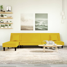 vidaXL sárga L-alakú bársony kanapéágy 255x140x70 cm bútor