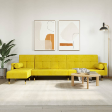 vidaXL sárga L-alakú bársony kanapéágy 271x140x70 cm bútor