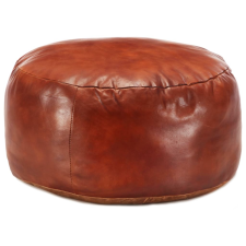 vidaXL sárgásbarna valódi kecskebőr puff 60 x 30 cm bútor