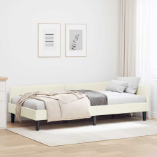 vidaXL Sarok Ágykeret Krém 100 x 200 cm Bársony és Mérnökölt fa ágy és ágykellék