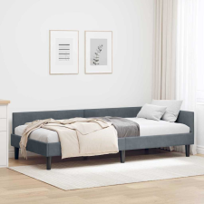 vidaXL Sarok Ágykeret Sötétszürke 100 x 200 cm Bársony és Mérnökölt fa ágy és ágykellék