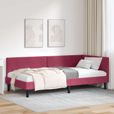 vidaXL Sarokágy keret Egyéb bordó 100 x 200 cm Velúr és műnyír ágy és ágykellék