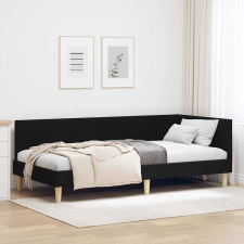 vidaXL Sarokágy keret Egyéb Fekete 90 x 200 cm Szövet és Mérnöki Fa ágy és ágykellék