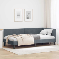 vidaXL Sarokágy keret Egyéb Sötétszürke 90 x 190 cm Velúr és műnyír ágy és ágykellék