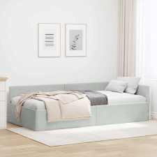 vidaXL Sarokágy keret Egyéb Világosszürke 80 x 200 cm Velúr és műnyír ágy és ágykellék