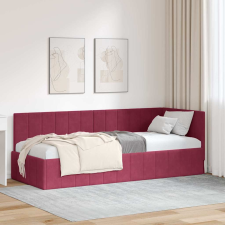 vidaXL Sarokágy keret fejtámlával bordó 80 x 200 cm Bársony ágy és ágykellék