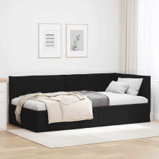 vidaXL Sarokágy keret fejtámlával Fekete 90 x 200 cm szövet ágy és ágykellék
