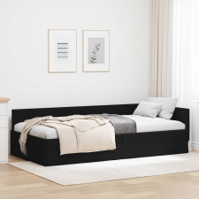 vidaXL Sarokágy keret Fekete 90 x 190 cm Szövet és Mérnöki Fa ágy és ágykellék