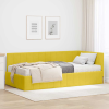 vidaXL Sarokágy keret matracmal fejtámlával Sárga 90 x 200 cm Bársony