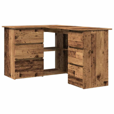 vidaXL sarokasztal Régi fa 145x100x76 cm Gépelt fa (855962) íróasztal