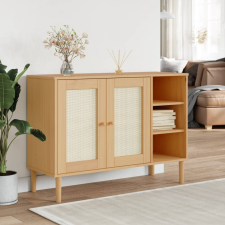 vidaXL SENJA barna tömör fenyőfa tálalószekrény 112 x 40 x 80 cm bútor