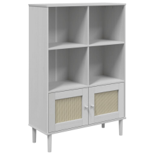 vidaXL SENJA fehér rattanhatású tömör fenyő könyvszekrény 90x35x130 cm (358062) bútor