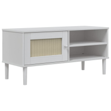 vidaXL SENJA fehér rattanhatású tömör fenyő tévészekrény 112x40x80 cm (358041) bútor