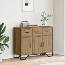 vidaXL Sideboard Artisan Oak 97x32,5x74,5 cm Szerelt Fa bútor