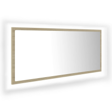 vidaXL sonoma-tölgy akril LED-es fürdőszobai tükör 100x8,5x37 cm (804943) fürdőszoba bútor