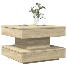 vidaXL sonoma tölgy dohányzóasztal 360 fokban forgatható 50x50x34,5 cm bútor