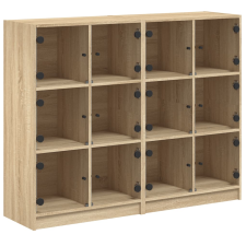 vidaXL sonoma-tölgy szerelt fa könyvespolc ajtókkal 136x37x109 cm (3206512) bútor