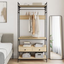 vidaXL sonoma tölgy szerelt fa ruhásszekrény fiókokkal 89x39x184,5 cm bútor
