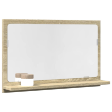 vidaXL sonoma tölgy szerelt fa tükrös fürdőszobaszekrény 60x11x37 cm fürdőszoba bútor