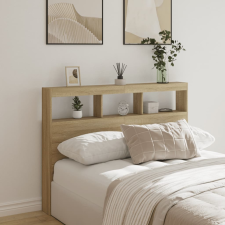 vidaXL sonoma tölgy színű áthidalószekrény LED-ekkel 140 x 17 x 102 cm ágy és ágykellék