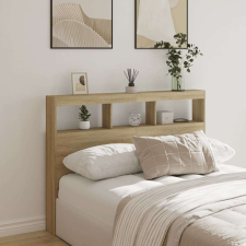 vidaXL sonoma tölgy színű áthidalószekrény LED-ekkel 140 x 17 x 102 cm ágy és ágykellék
