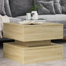 vidaXL Sonoma-tölgy színű dohányzóasztal LED-lámpákkal 50x50x40 cm bútor