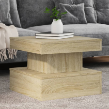 vidaXL Sonoma-tölgy színű dohányzóasztal LED-lámpákkal 50x50x40 cm bútor