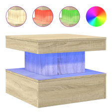 vidaXL sonoma-tölgy színű dohányzóasztal LED-lámpákkal 50x50x40 cm (839842) bútor