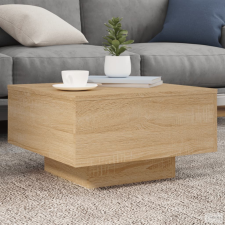 vidaXL Sonoma tölgy színű dohányzóasztal LED-lámpákkal 55 x 55 x 31 cm bútor