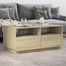 vidaXL sonoma tölgy színű dohányzóasztal LED-lámpákkal 90x49x40 cm bútor