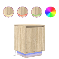 vidaXL sonoma tölgy színű éjjeliszekrény LED-ekkel 38x34x50 cm (861269) bútor