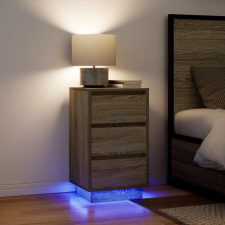 vidaXL sonoma tölgy színű éjjeliszekrény LED-ekkel 38x34x65 cm bútor