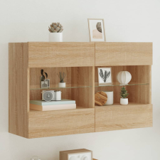 vidaXL sonoma-tölgy színű fali TV-szekrény LED-del 98,5x30x60,5 cm bútor