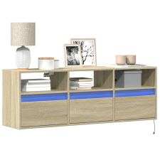 vidaXL sonoma tölgy színű fali TV-szekrény LED-ekkel 130x31x45 cm bútor